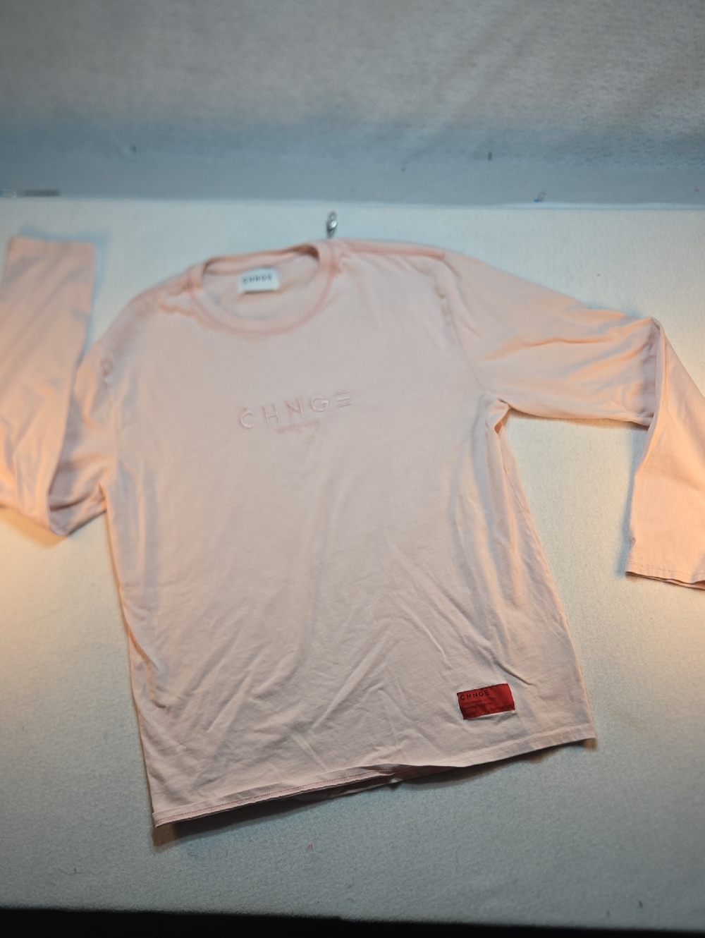 CHNGE Embroidered Long Sleeve Tee - Light Peach